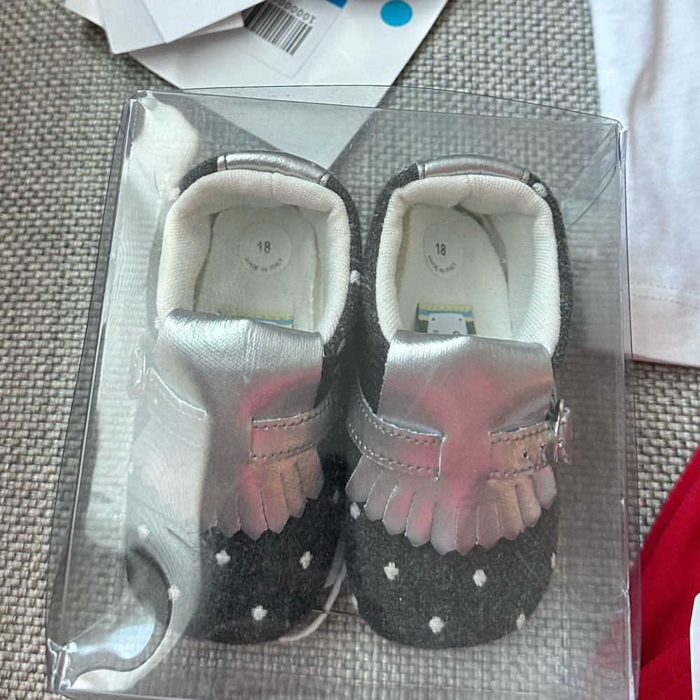 NWT never worn, still in box Baby Shoes. Made in Italy. Size 18.